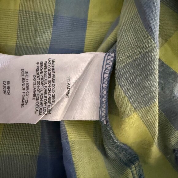 Columbia Shirt Size XL Blue Yellow Plaid Button Up Relaxed Fit Outdoor Hiking - Picture 8 of 16